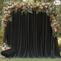 Black Backdrop Curtain for Parties Backdrop Drapes, 4 Panel 5x10FT by Wokceer