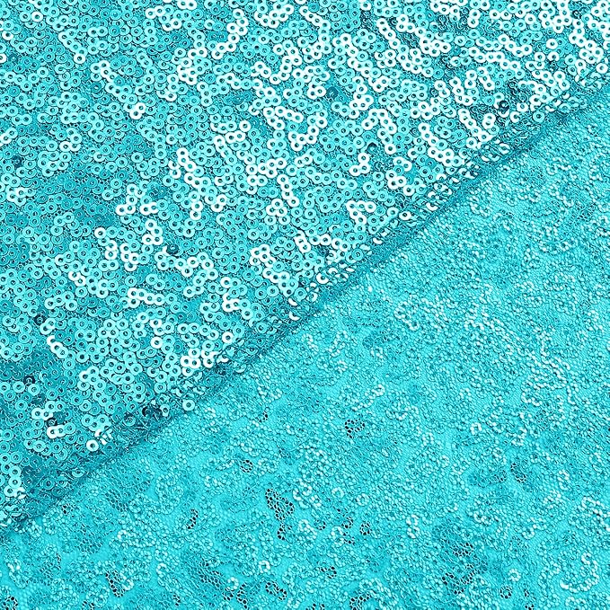 Sugargirl Turquoise Sequin Backdrop Curtain 10FTx10FT Glitter Turquoise - Image 8