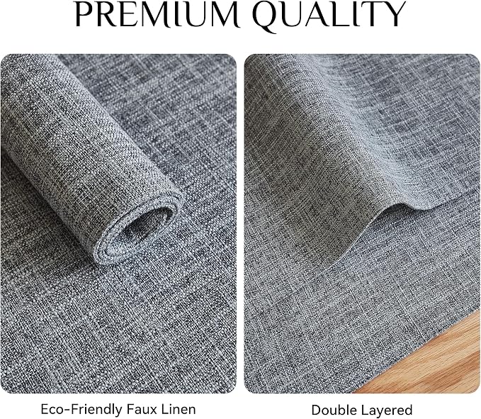 Softalker Faux Linen Placemats Set of 6-12 x 18 Inch, Heat Resistant Double - Image 4