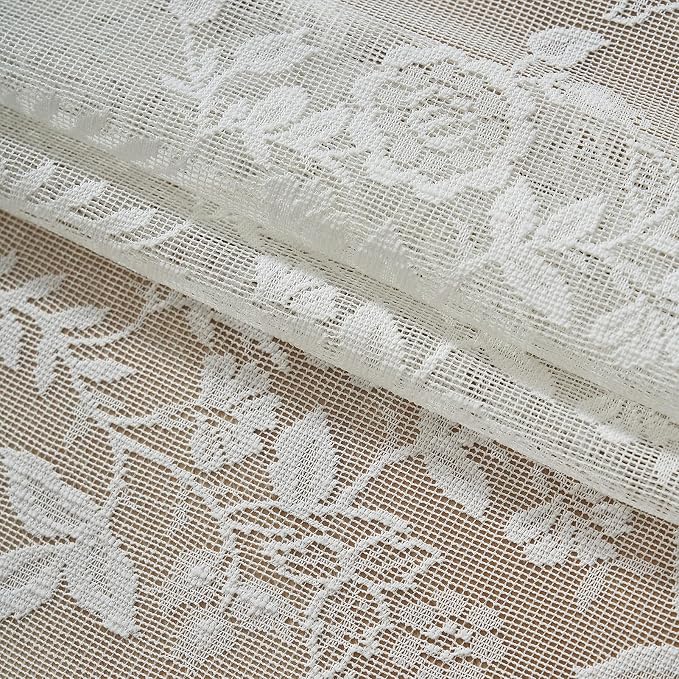FINECITY Ivory Floral Lace Curtains - Image 6