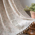 ENJOYBRIDAL Floral Curtains 84 Inch Length 2 Panels Crochet Lace Patchwork by ENJOYBRIDAL