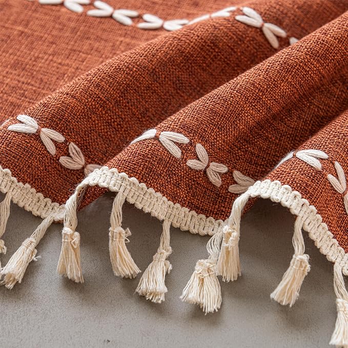 Sutuo Home Boho Curtains for Bedroom Nursery, Bohemian Light Filtering Orange - Image 8