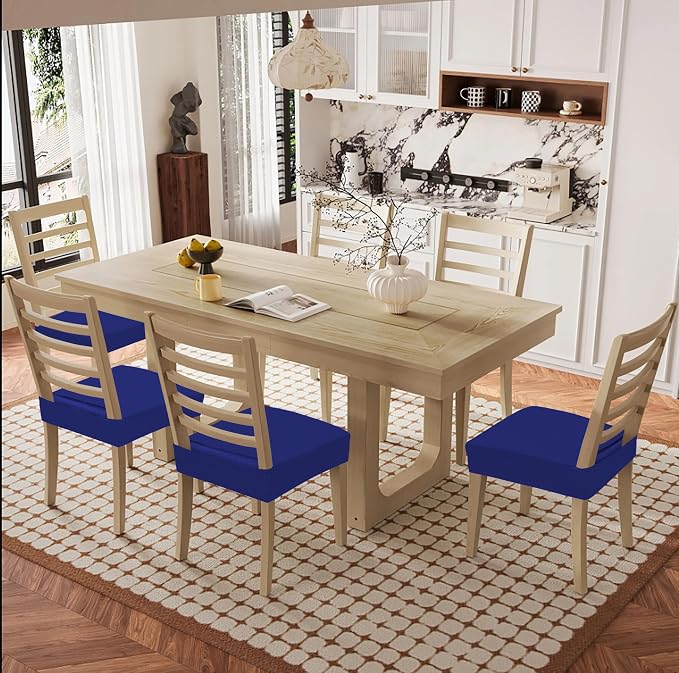 Smiry Waterproof Seat Covers for Dining Room Chairs, No Rear Covers | Stretch - Image 8