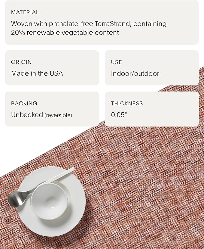 Chilewich Mini Basketweave Placemats, Round Woven Placemats Set of 4 | Reusable - Image 4