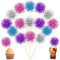 Chinco 100 Pcs Foil Firework Cupcake Toppers Sparkle Tinsel Cake Toppers Cake by Chinco