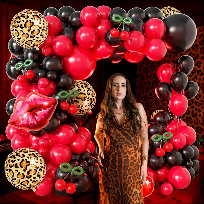 110pcs Red and Black Balloon Garland Arch Kit - Image 3