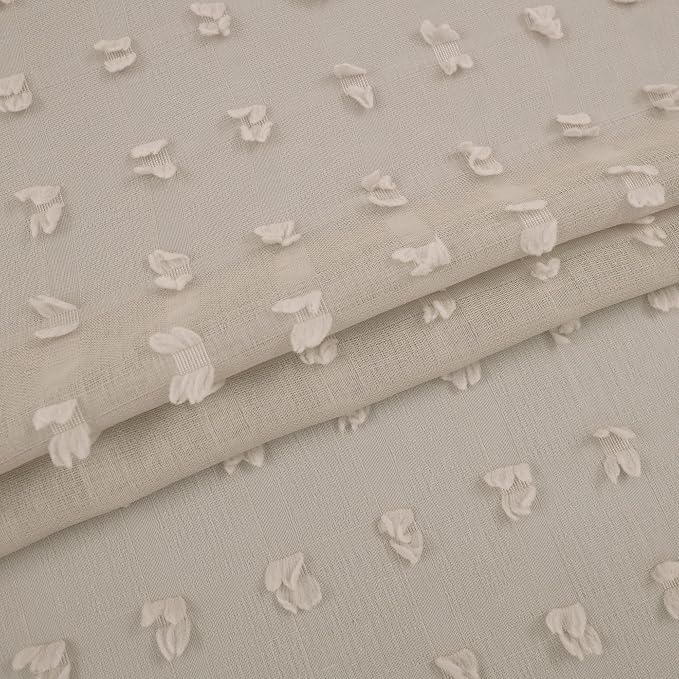 KOUFALL Warm Taupe Sheer Curtains 84 Inch Length - Image 5