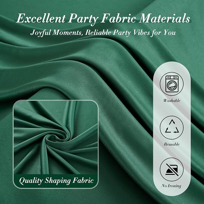 30 ft x 10 ft Wrinkle Free Hunter Green Backdrop Curtain - Image 6