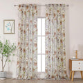 Printed Sheer Curtains 108 Inches Extra Long 2 Panels Set, Sheer Floral by OWENIE
