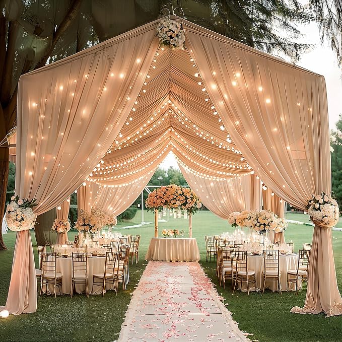 6 Panels Deep Champagne Ceiling Curtains - Image 7