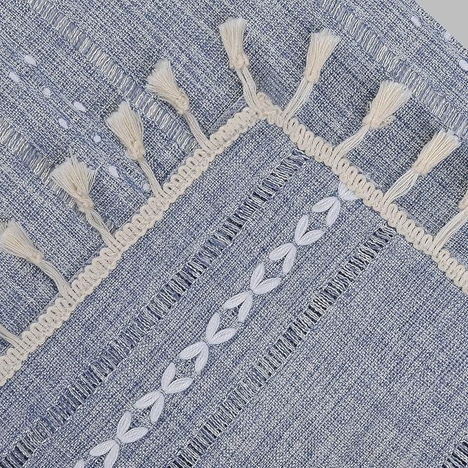 RoomTalks Blue Boho Modern Farmhouse Curtains - Image 7