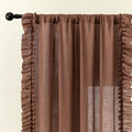 Dark Terracotta Ruffle Curtains by TERLYTEX
