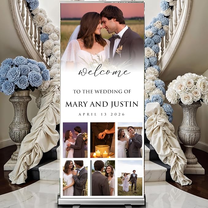 Custom Banner for Weddings READY IN 24HRS Choose your Design Retractable Banner - Image 5