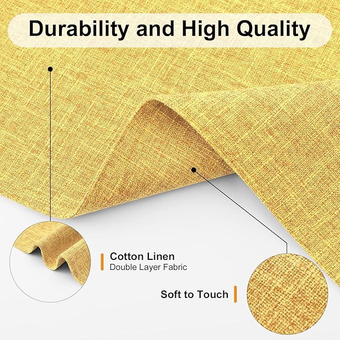 Homaxy Cloths Placemats for Dining Table Set of 4, Mustard Yellow | Heat - Image 3