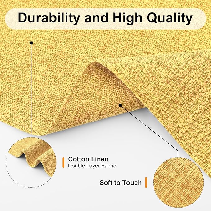 Homaxy Cloths Placemats for Dining Table Set of 8, Mustard Yellow | Heat - Image 5
