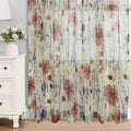 Crushed Sheer Curtains 63 Inches Length 2 Panels Set, Sheer Floral Curtians by OWENIE