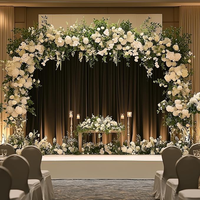 Black Backdrop Curtain for Parties Backdrop Drapes, 4 Panel 5x10FT - Image 5