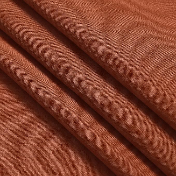 Extra Long Curtains 132 inch Length 2 Panels Back Tab Terracotta Curtains - Image 2