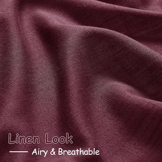 Burgundy Linen Curtains 72 Inch Length - Image 5