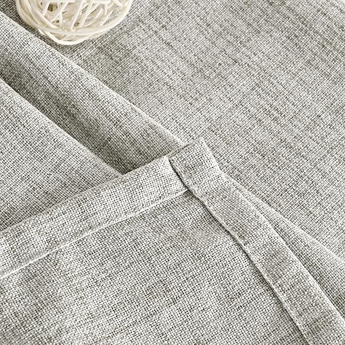 YoungsTex Dark Grey Linen Curtains 72 Inch Length - Image 4