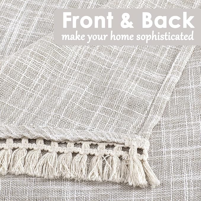 Beda Home Tassel Linen Textured Swag Curtain Valance - Image 3