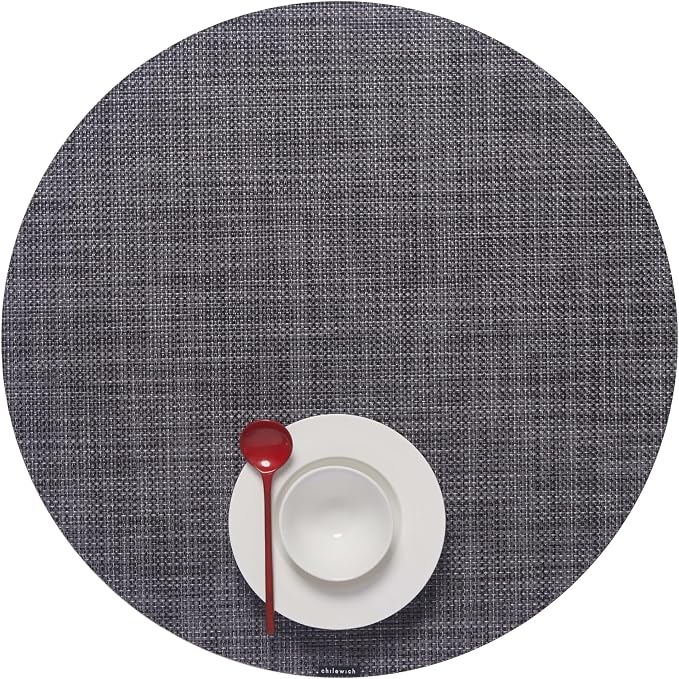 Chilewich Mini Basketweave Placemats, Round Woven Placemats Set of 4 | Reusable by Chilewich