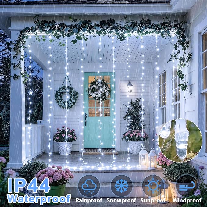 JMEXSUSS 900LED Curtain Lights, 9.5x29.5ft | Plug in, - Image 3