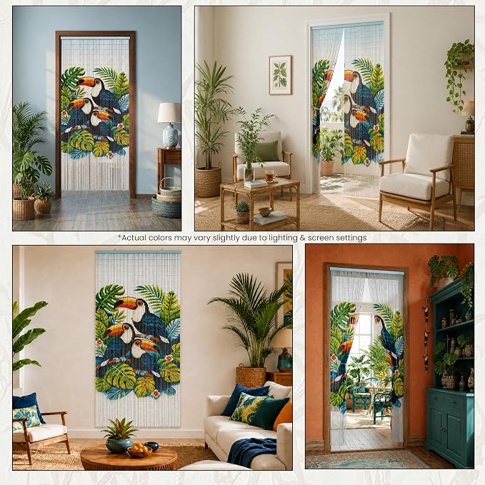Rainforest Beaded Bamboo Curtain - Image 7