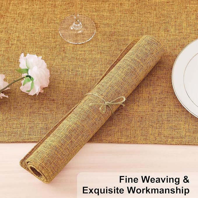 Homaxy Cloths Placemats for Dining Table Set of 6, Amber | Heat Resistant - Image 5
