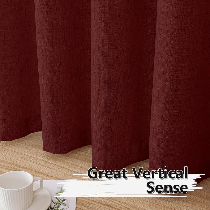 Tollpiz Short Linen Tier Curtains Rod Pocket Semi Sheer Half Kitchen Curtain - Image 4