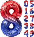 40 IN Red Blue Gradient Number 8 Balloon Large Digital 8 Foil Balloon | by YOIOZAIZAI