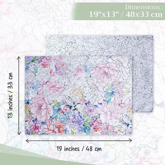 Maison d' Hermine Placemats Set of 4 Reusable 100% Cotton | Cloth Place Mats - Image 4