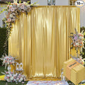 50x10ft Shimmer Gold Sequin Backdrop Curtain by LeegleriTableSkirt