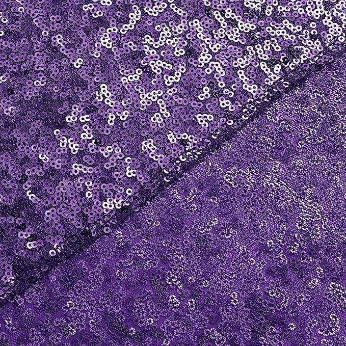 Sugargirl Purple Sequin Backdrop Curtain 2 Panels 2FTx8FT Glitter Purple - Image 8