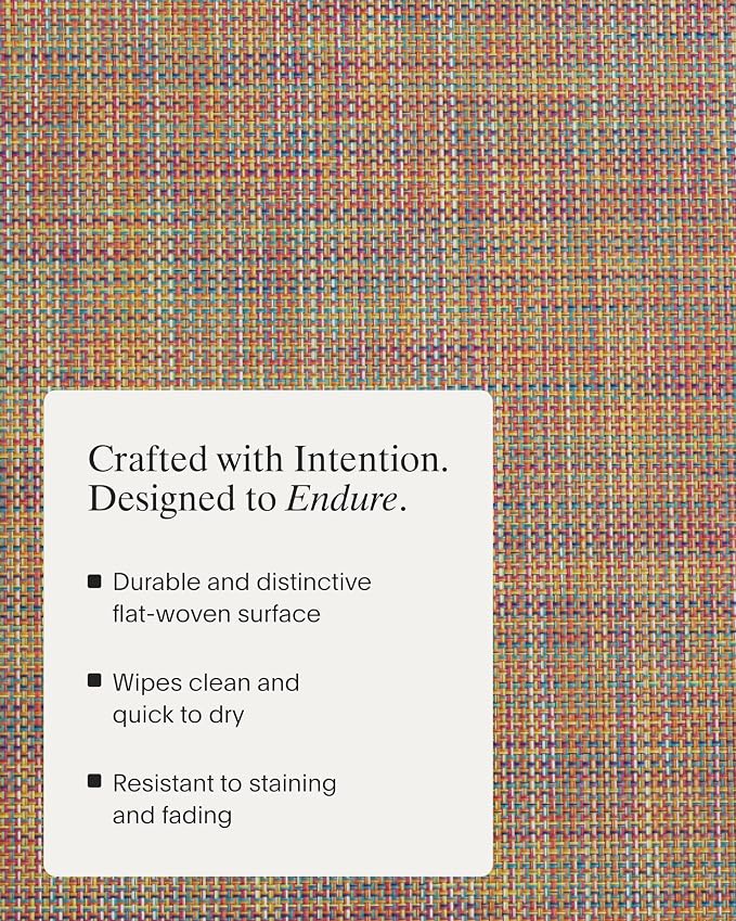 Chilewich Mini Basketweave Placemats, Woven Rectangle Placemats Set of 4 | Easy - Image 3