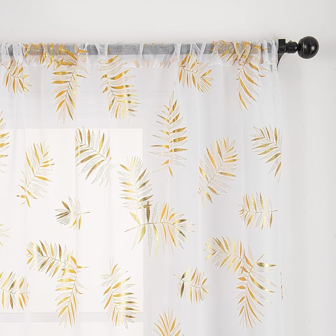 Sutuo Home White Sheer Curtains 96 Inches Long 2 Panels Set, Privacy Window - Image 3
