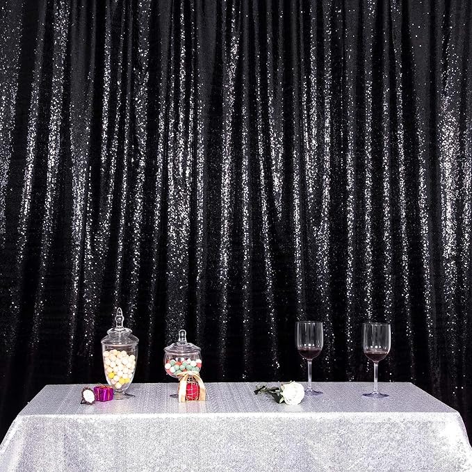 Juya Delight Black Sequin Backdrop, 20FTx10FT NO See-Through Photobooth - Image 6
