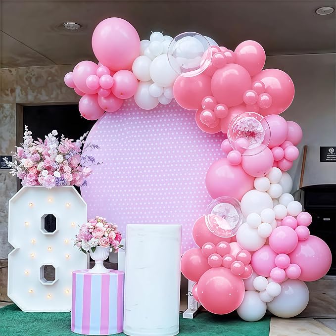 Pink and White Balloons, Baby Pink Latex Balloon - Image 8