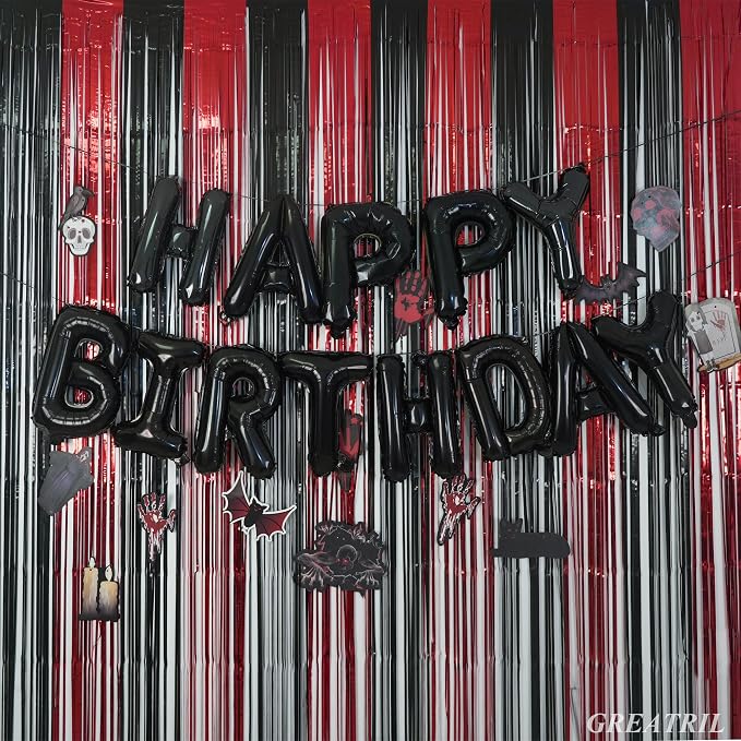 Happy Birthdays Banner Black - Image 4