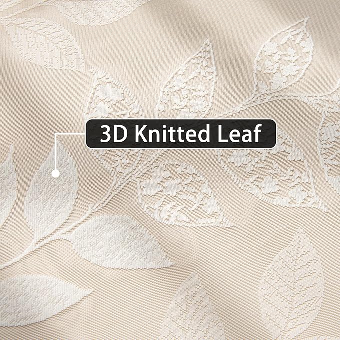 Treatmentex White Lace Sheer Curtains 63inch Vintage Leaf Knitted Window - Image 4