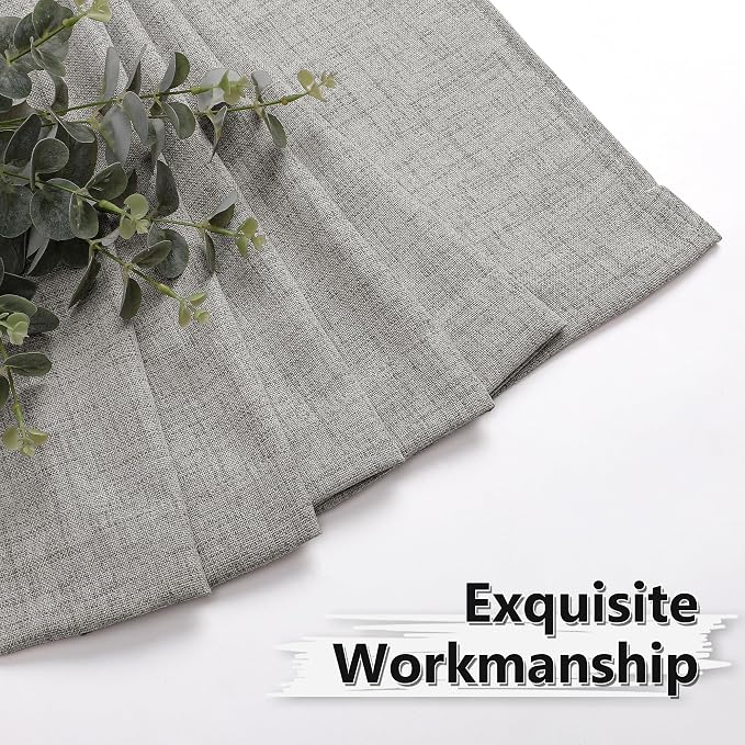 Tollpiz Short Linen Tier Curtains Rod Pocket Semi Sheer Half Kitchen Curtain - Image 7