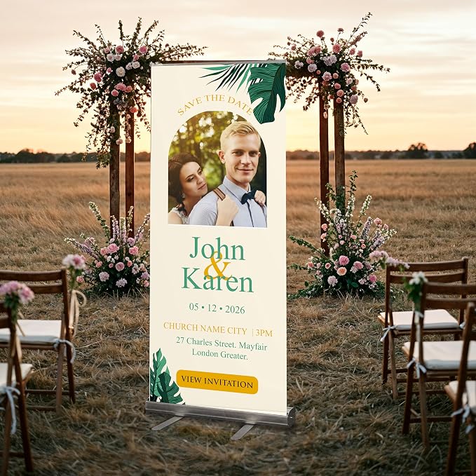Custom Banner for Weddings READY IN 24HRS Choose your Design Retractable Banner - Image 9
