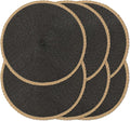 Round Placemats Set of 6, Woven Table Mats, Thin Edge, 15 Inch Diameter by Noctiflorous