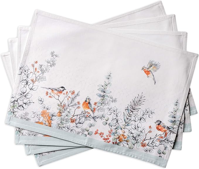 Maison d' Hermine Placemats Set of 4 Reusable 100% Cotton | Cloth Place Mats by MaisondHermine