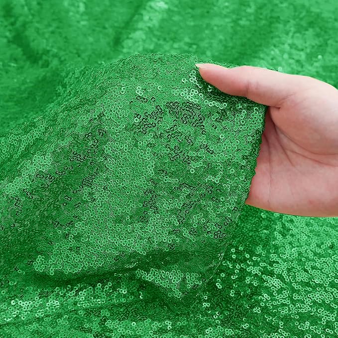 Sugargirl Grass Green Sequin Backdrop Curtain 8FTx8FT Glitter Grass Green - Image 9