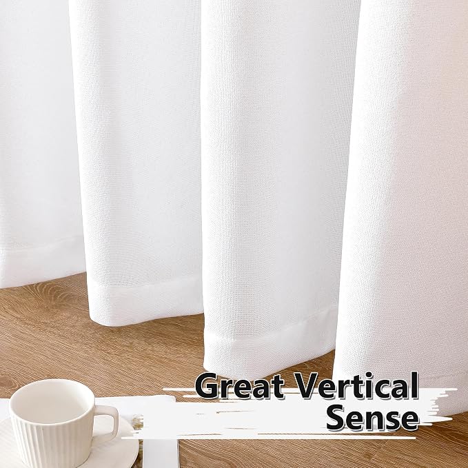 Tollpiz Linen Tier Curtain Rod Pocket Semi Sheer Half Kitchen Curtains Burlap - Image 4