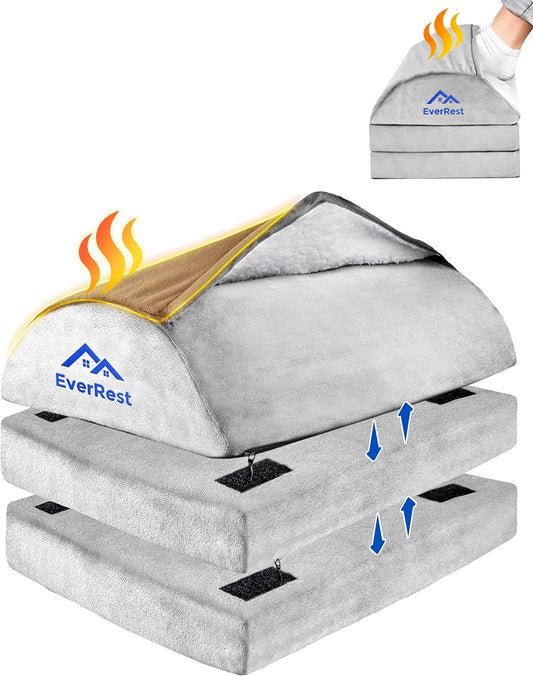 EverRest Under Desk Footrest for Office Use - Warmer Feet, 3 Adjustable Heights - Tall Ergonomic Foot Rest Stool for Gaming Chair, Computer - Leg Support for Work from Home