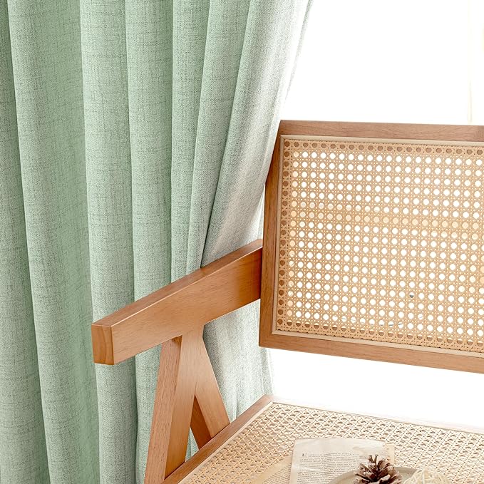 YoungsTex Sage Green Curtains, Linen Drapes 84 Inches Long - Image 6
