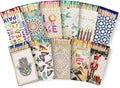 Decorative Matches Box -4-Inch Long Matches for Candles with Strike - Wooden Colorful Candle Sticks with Rainbow Tips - 50 Pc Match Sticks - Matchbox Designs of Your Choice (6 Unique Box Designs)