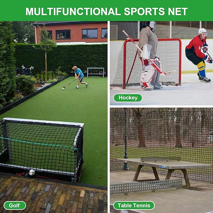 Heavy Duty Nylon Golf Batting Cage, 7.8-10ft Batting Cage Net with 10 Carabiners and 4 Tie Rope,Durable Golf Practice Net Batting Net for Backyard,Baseball Net Indoor Outdoor (ONLY NET)